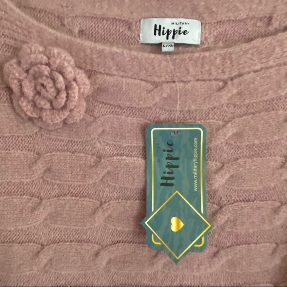 MILITARY HIPPIE Forever Rose Cable Sweater - Picture 6 of 8